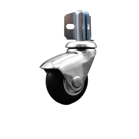 Service Caster 2'' Bright Chrome Neoprene Rubber Caster Corner Mount Bracket SCC-GR03S210-NPRB-BC-71678-CB90